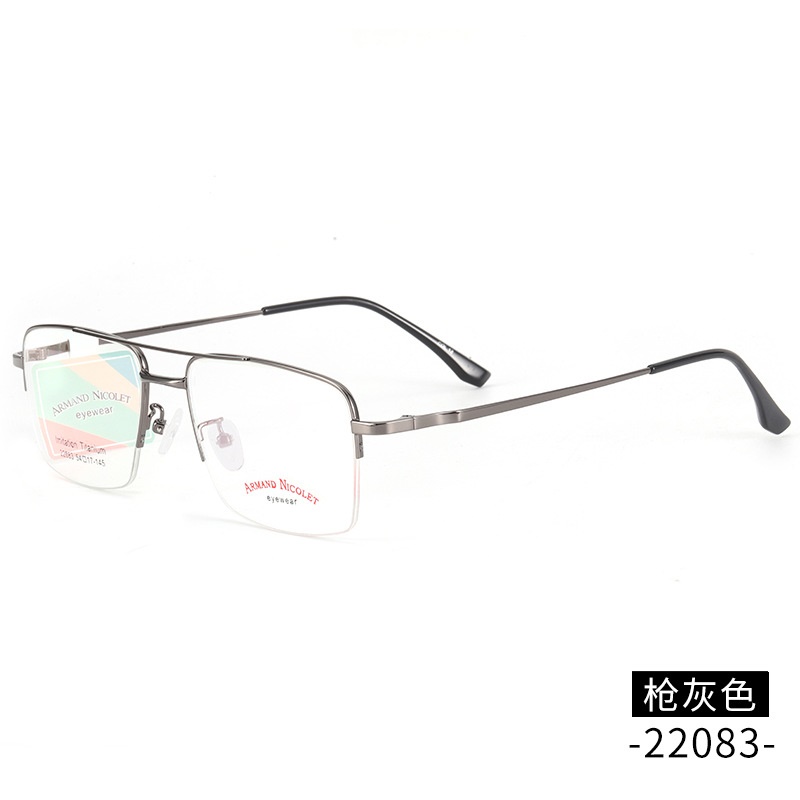 开球潮范复古眼镜半框镜架22083可配墨镜男女式双梁平光镜框