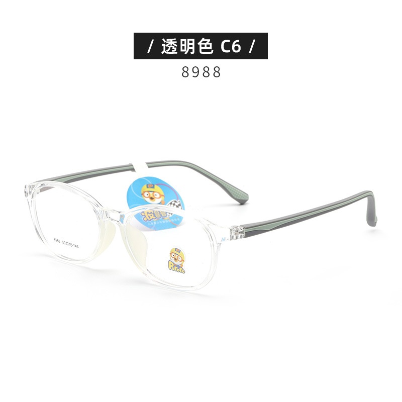 新款TR90学生架近视女硅胶鼻托防脱落男韩版透明色系儿童眼镜框架