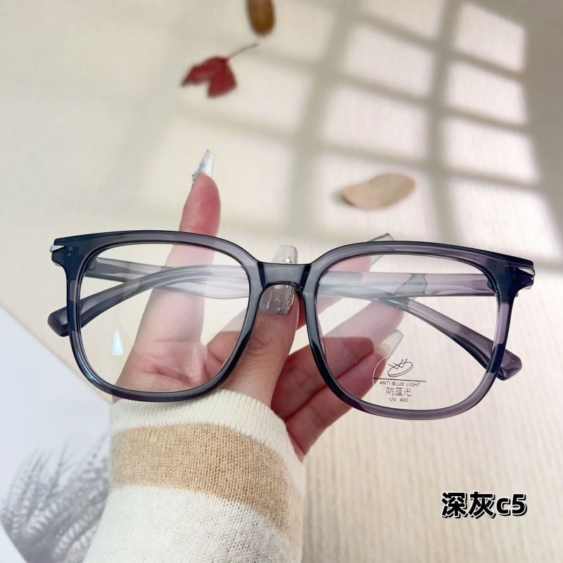 TR透明网红同款23103防蓝光复古眼镜框 铆钉显瘦学生tr90平光镜