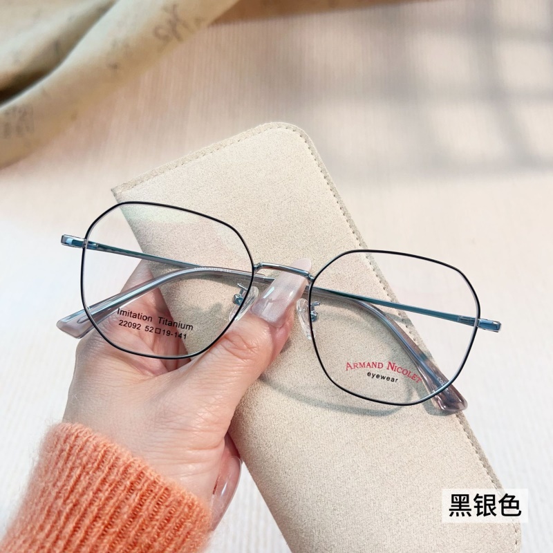 小红书种草宽边复古眼镜 22092双色男女百搭素颜眼睛多边形平光镜