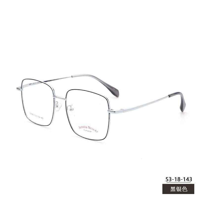 小红书种草方形复古眼镜框双色平光镜厂家批发22089宽边丝镜架