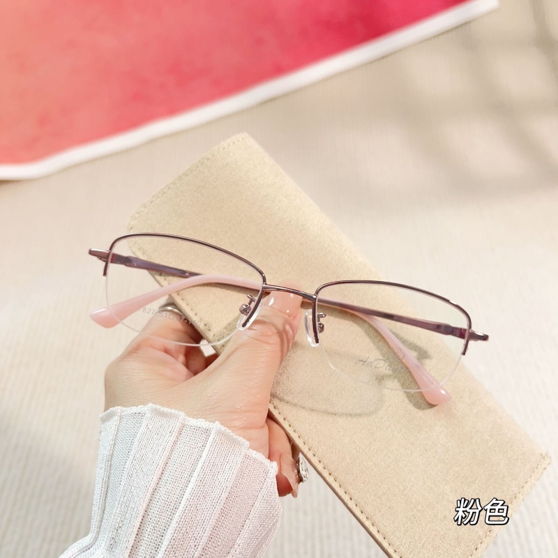 新款时尚双色近视7827厂家批发商务金属女士丹阳镜架半框眼镜框
