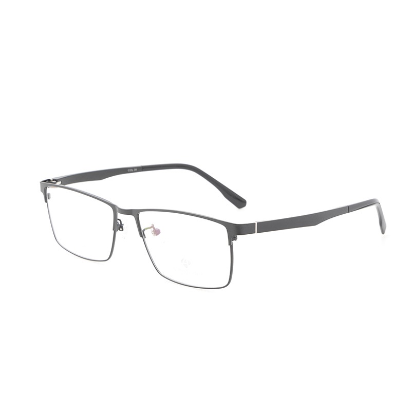 新款金属眼镜框批发丹阳全框 商务男款钢板近视镜架塑钢腿60025