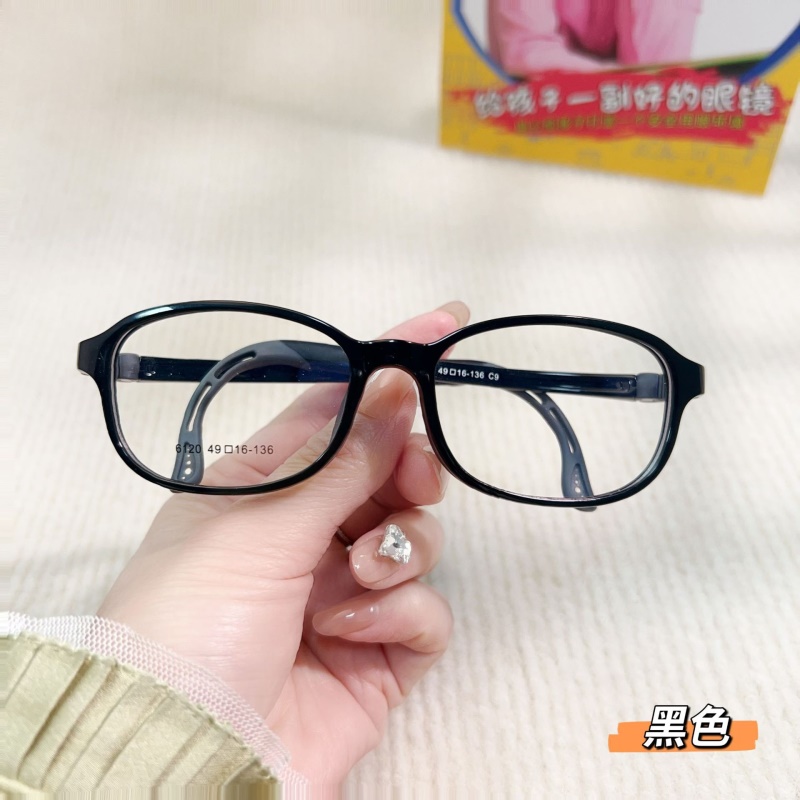 硅胶儿童眼镜框某白同款透明色系男女款软鼻托舒适无痕眼镜6120
