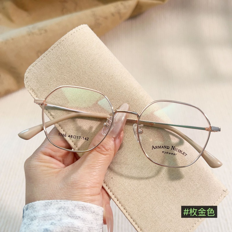 新款近视眼镜男1766金属全框素颜眼镜架女学生多边形复古眼镜框