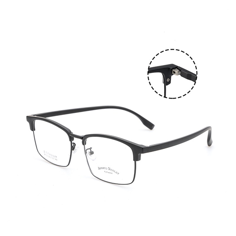 男士大号TR90眉毛框架 时尚网红同款8712眉线架潮款黑框眼镜 复古