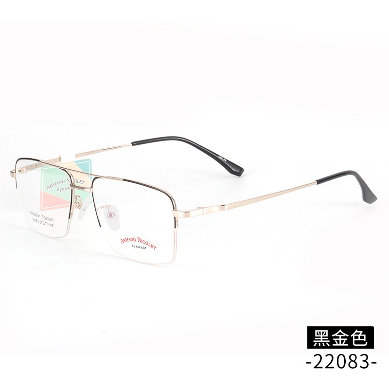 开球潮范复古眼镜半框镜架22083可配墨镜男女式双梁平光镜框