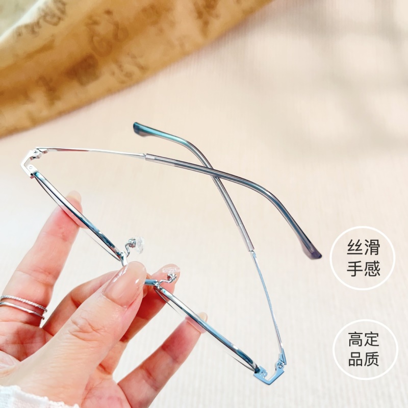 新款 近视眼镜1768全框眼镜架带锁块男女士多边形复古金属眼镜框