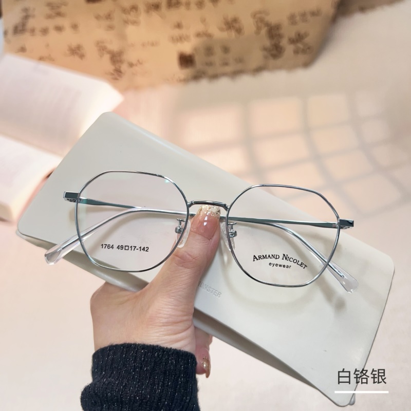 友顺多边形金属眼镜框男批发1764女网红同款显瘦脸近视眼镜框复古