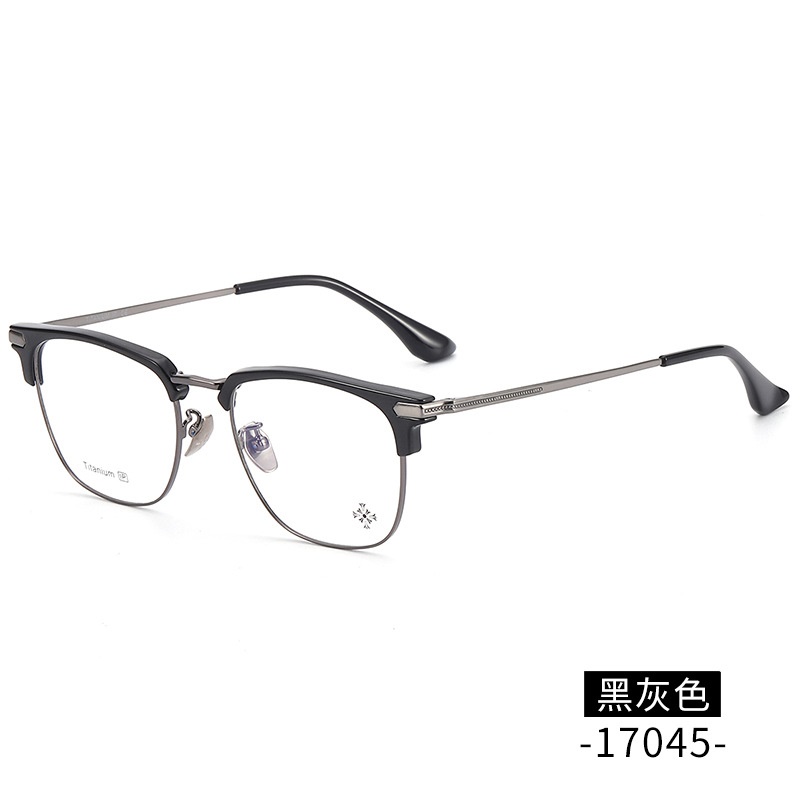 纯钛眉毛眼镜架 工厂批发17045时尚罗心小红书眉线框潮款平光眼镜