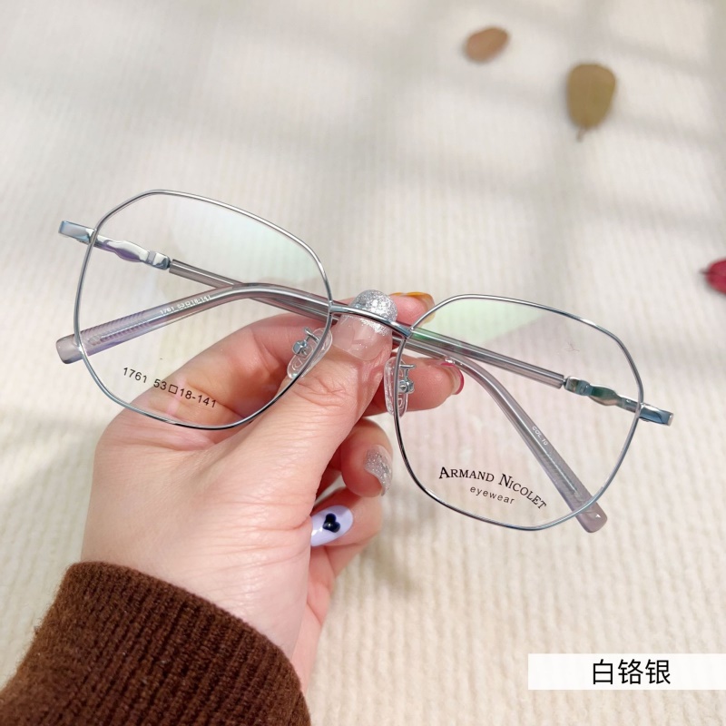新品多边形眼镜架小红书种草文艺眼睛框 1761金属平光 复古眼镜框