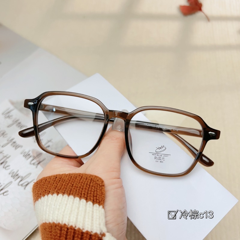 素颜防蓝光黑框平光镜男新款tr90超轻眼镜架小红书网红眼镜框女