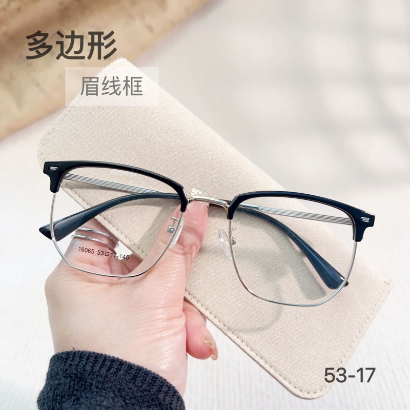 新款时尚眉毛眼睛架素颜眉线框16065斯文柳丁半框TR90眉毛眼镜框