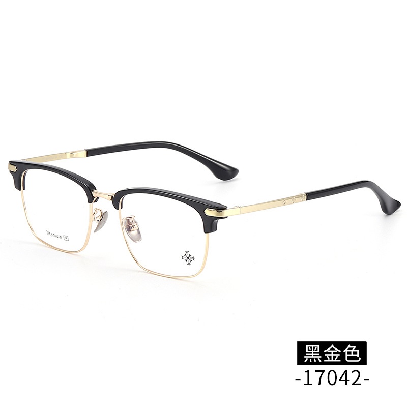 纯钛眉毛眼镜架 工厂批发17042时尚罗心小红书眉线框潮款平光眼镜