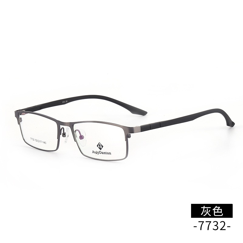钢板眼镜框7732男士金属休闲全框架丹阳工厂批发  中小号眼镜架