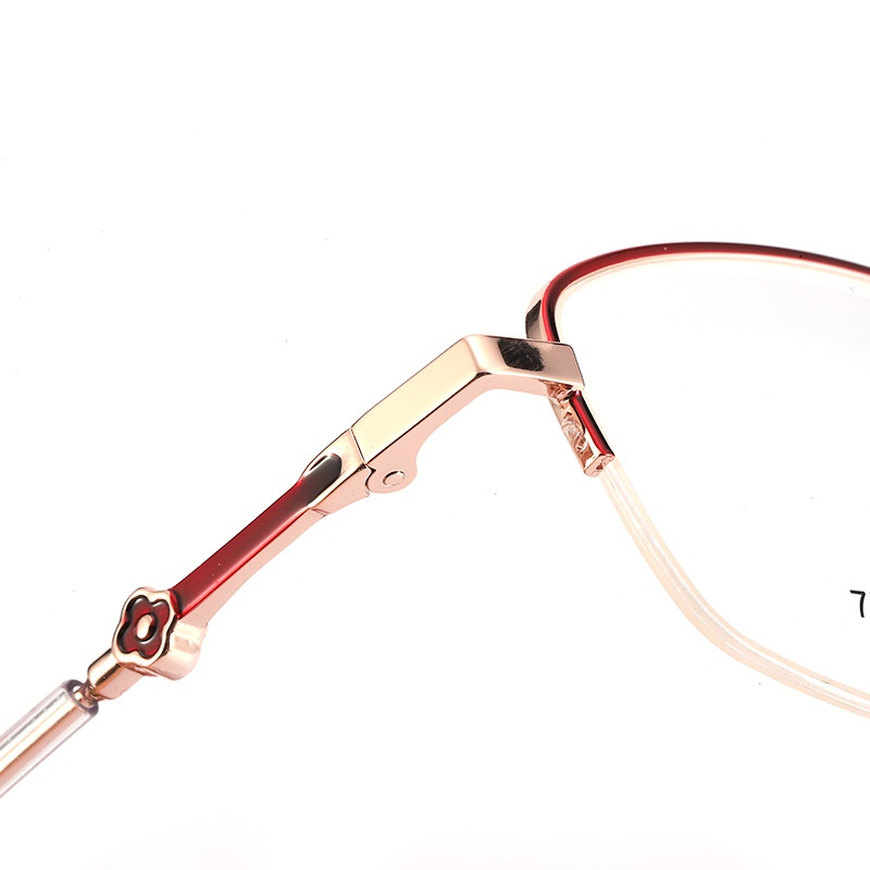 时尚 新款双色女士眼镜框近视77017厂家批发可配多焦点金属眼镜架