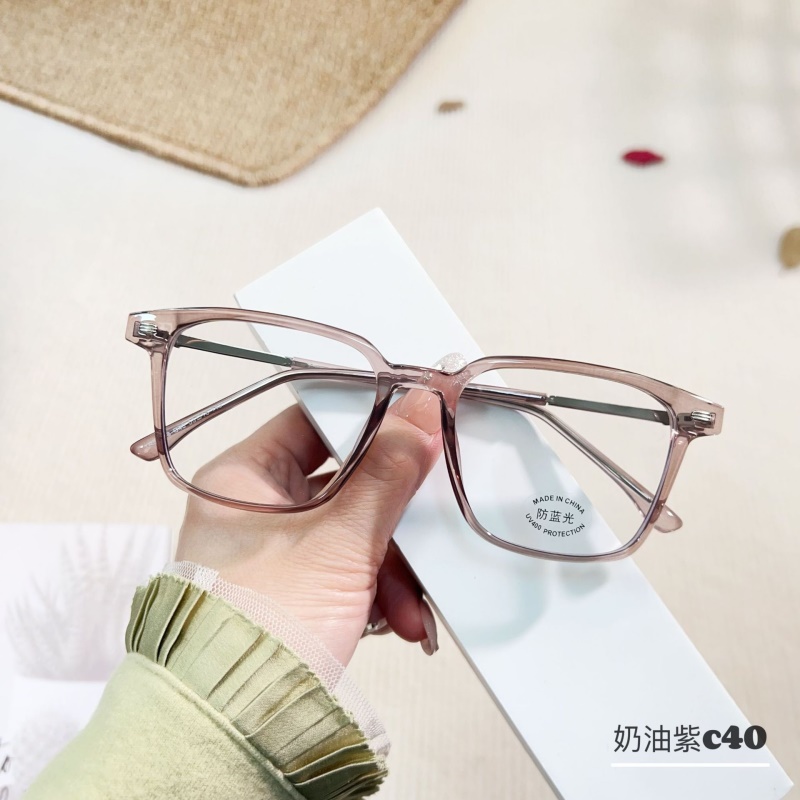 TR透明网红同款30298复古防蓝光眼镜框 铆钉显瘦学生tr90平光镜