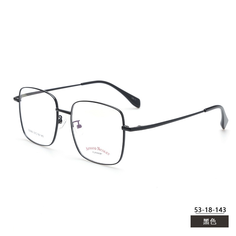 小红书种草方形复古眼镜框双色平光镜厂家批发22089宽边丝镜架