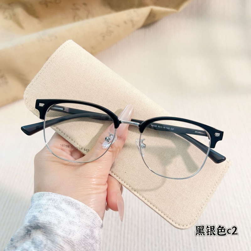 新款无磁钛眉毛眼镜架高级感素颜镜框16035小红书复古眼镜批发