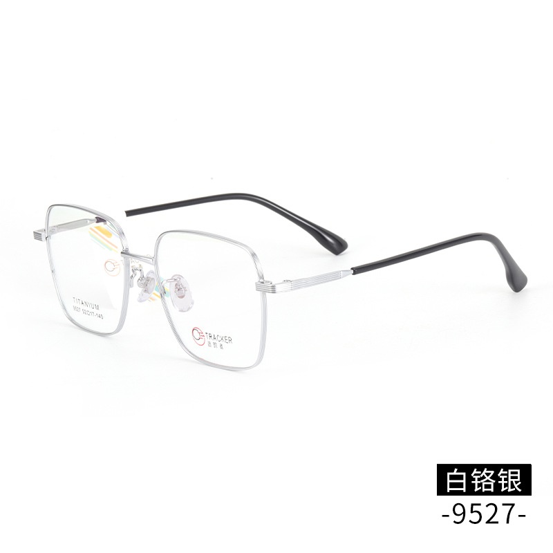 男女士复古眼镜批发 钛架多边形平光镜框9527线条圈丝全框眼镜B钛