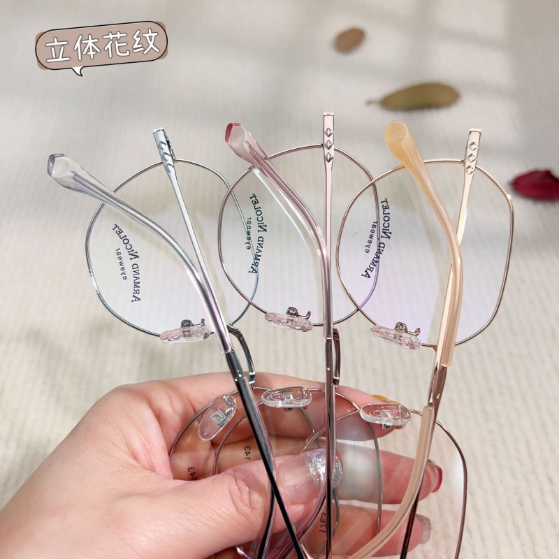 小红书金属复古眼镜多边形有锁块镜架批发1763平光镜丹阳配镜近视