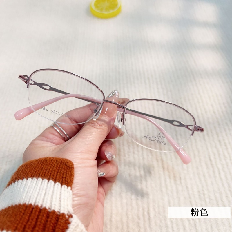 时尚双色新款眼镜近视7822丹阳厂家批发半框女士眼镜商务金属镜架