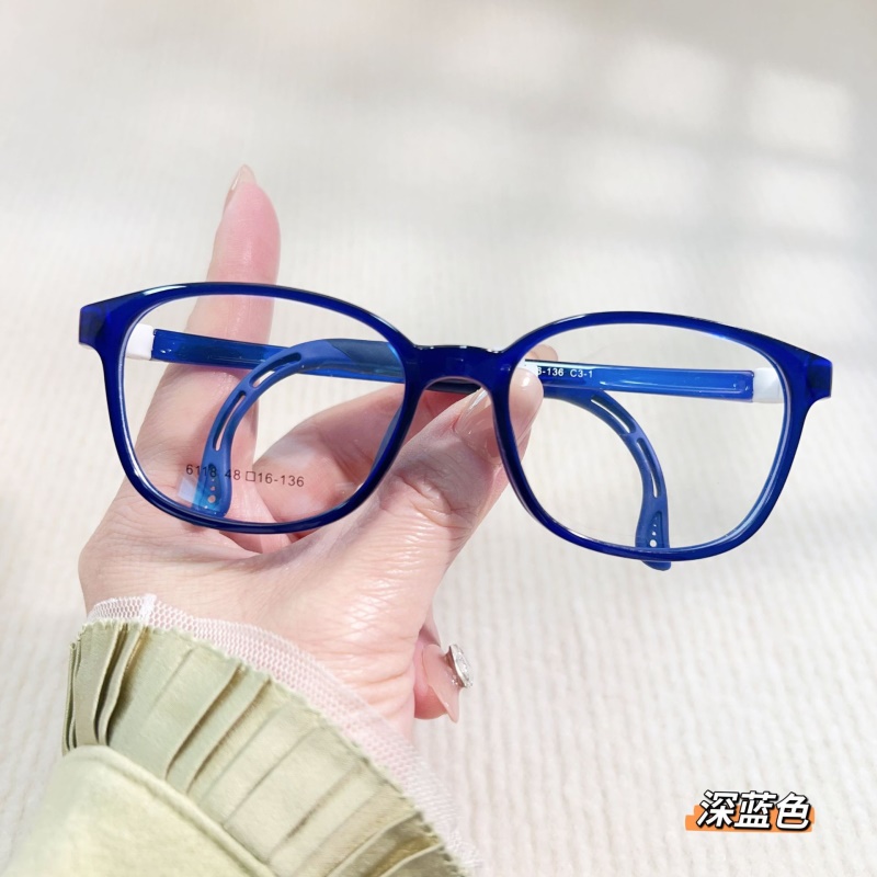 李一白同款硅胶眼镜框儿童新款色系男女学生软鼻托不滑脱眼镜6118