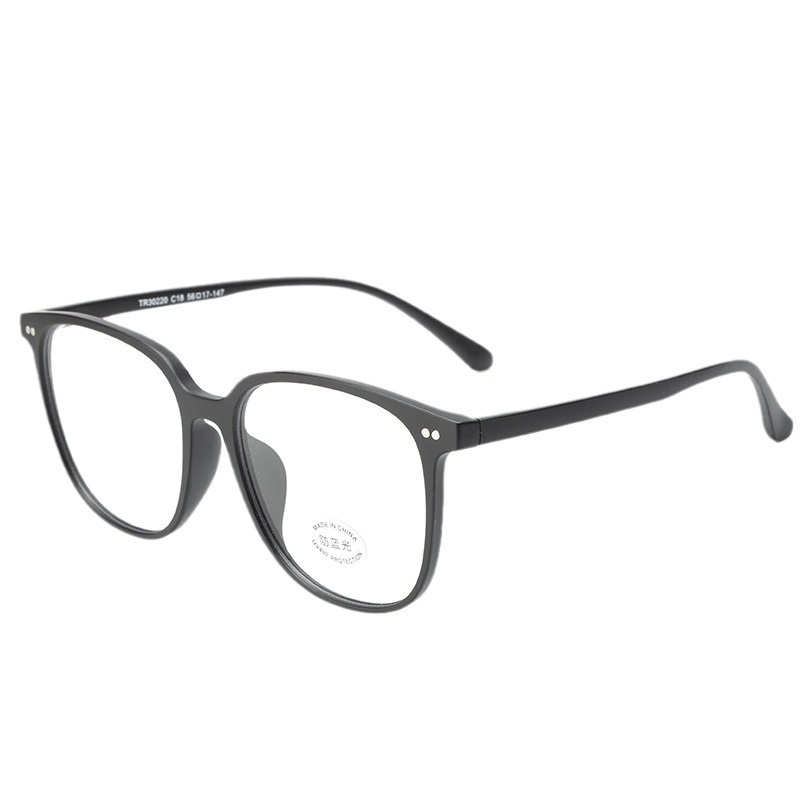 黑色柳丁大框潮款平光镜30220电脑护目镜网红复古配近视眼镜 tr90