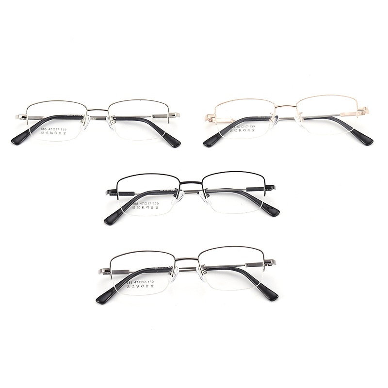 金属半框眼镜男记忆钛镜框女丹阳工厂店批发小脸镜架老花眼镜框
