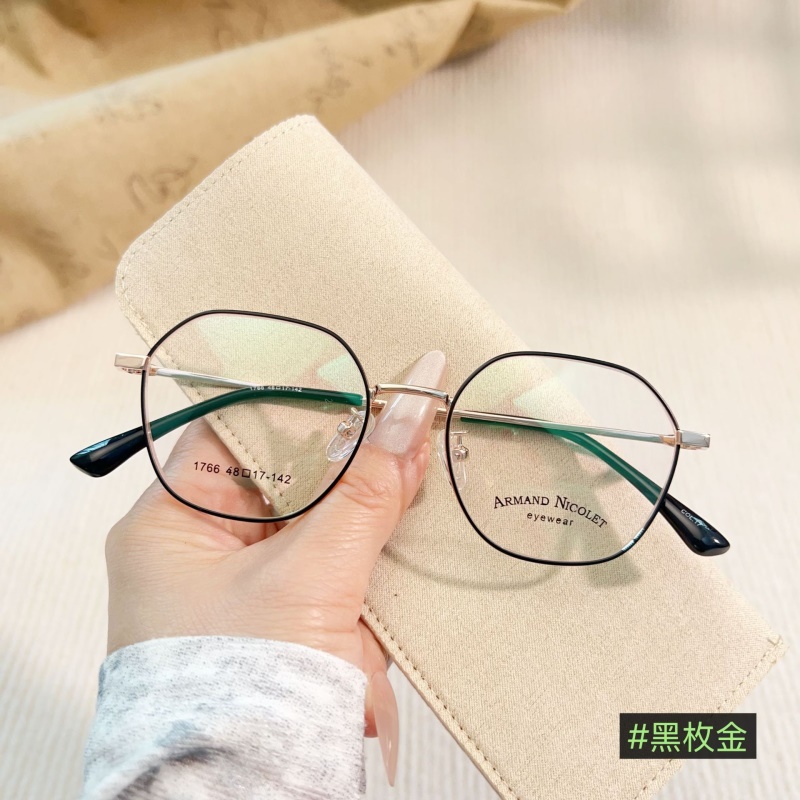 新款近视眼镜男1766金属全框素颜眼镜架女学生多边形复古眼镜框