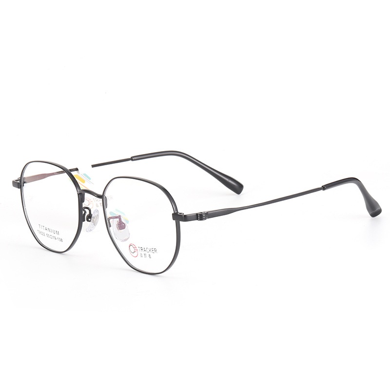 多边形复古眼镜女高级感小框近视眼镜男9522深圳电镀全框纯钛眼镜