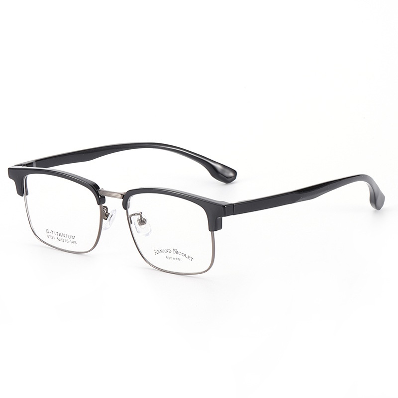 男士眉毛框眼镜架时尚抖音同款8721tr90小号复古黑框眉线架批发