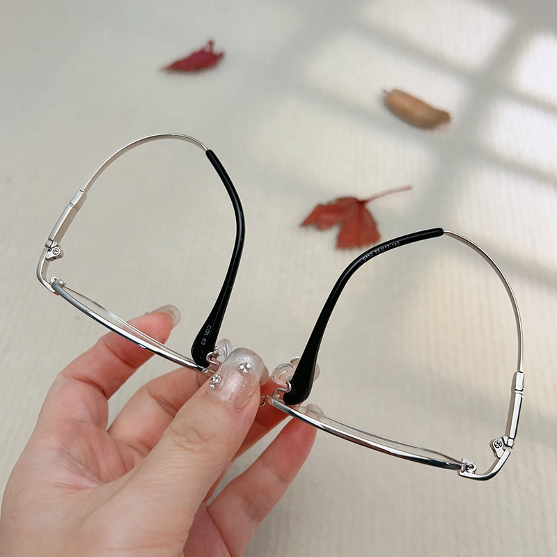 IP金属眼镜框宽边记忆架钛合金 9112镜腿可弯曲男士近视老花镜架