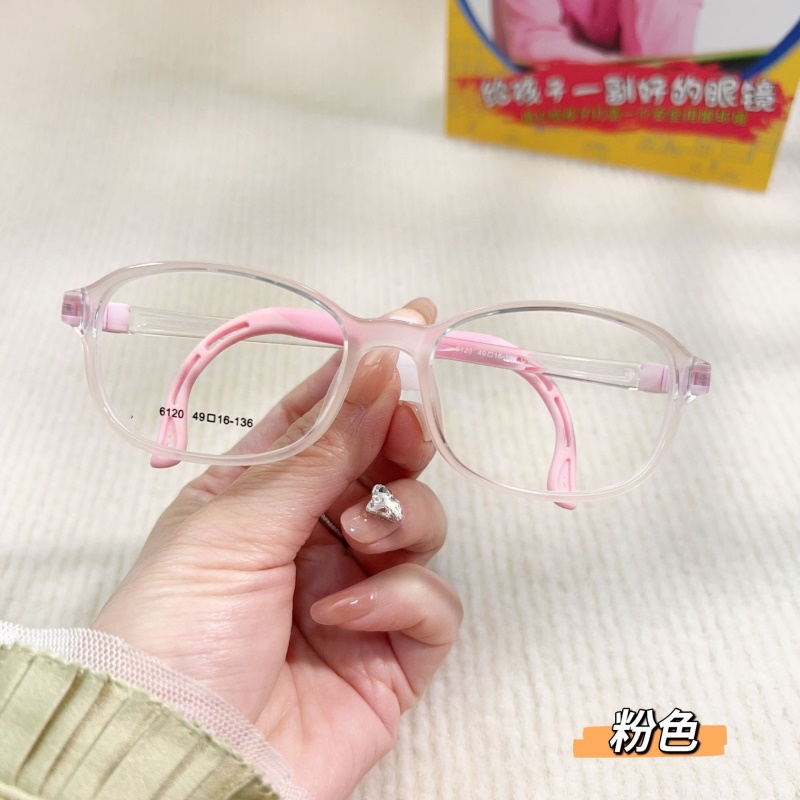 硅胶儿童眼镜框某白同款透明色系男女款软鼻托舒适无痕眼镜6120