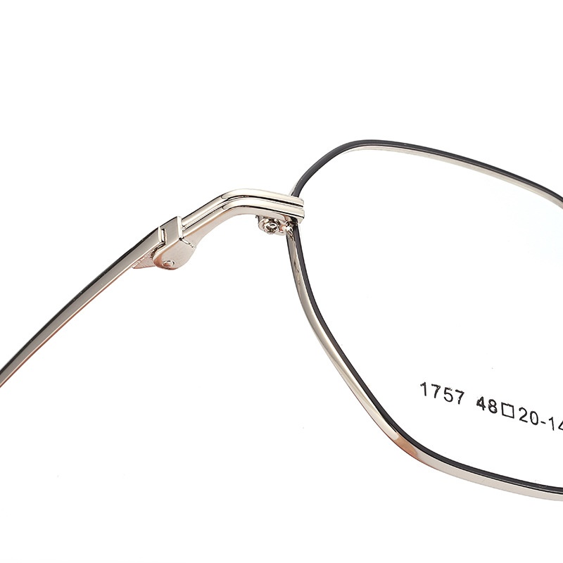金属复古眼镜多边形有锁块镜架批发1757平光镜男女全框近视眼镜