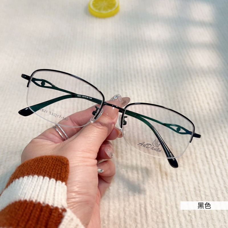 时尚新款金属镜架7821丹阳半框商务近视镜框高端女士眼镜框架超轻