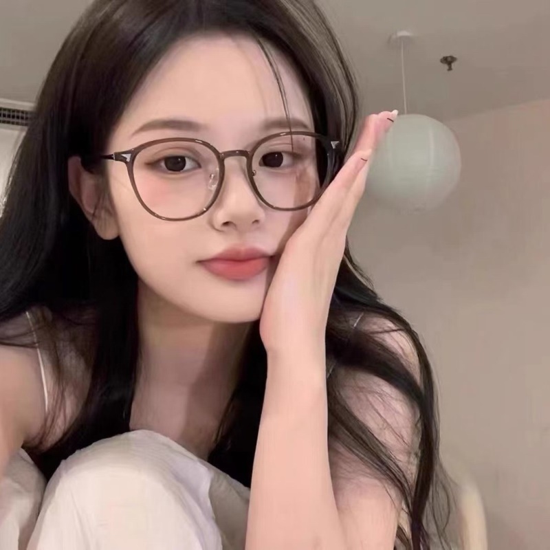 新款近视眼镜框韩版复古小红书眼镜TR金胶混合百搭网红素颜平光镜
