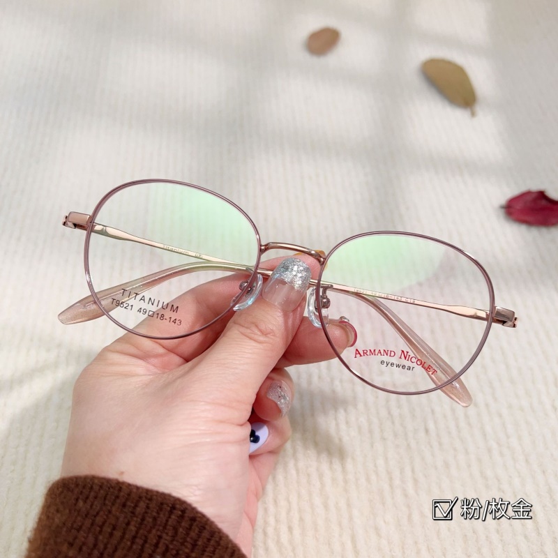 复古多边形小镜框9521立体宽边丝丹阳可配眼镜高度近视纯钛镜框