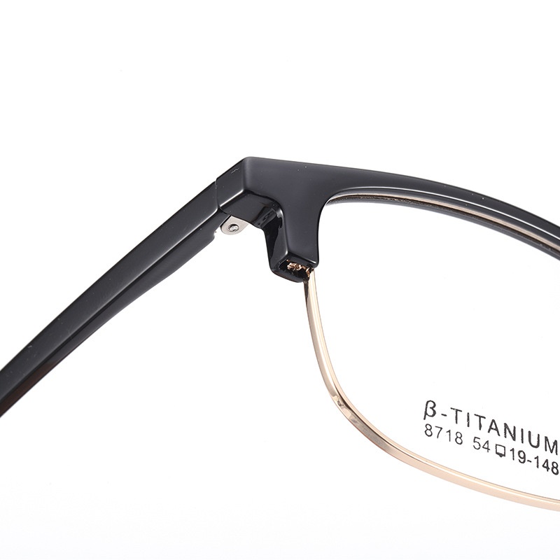 男士眉毛眼镜框架 时尚小红书同款8718TR90眉线中号黑框复古架