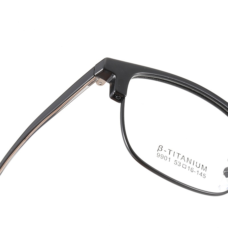 插芯眉毛眼镜框架时尚工厂直营9901板材眉线潮款黑框复古眼镜