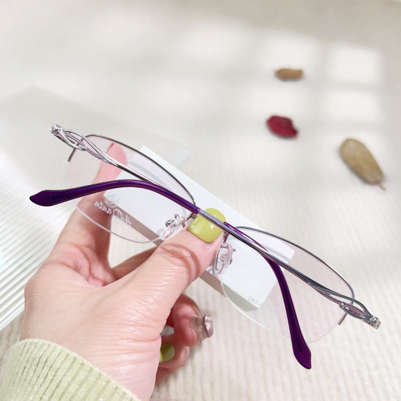 时尚新款近视眼镜框7828丹阳半框双色减龄商务女士工厂批发镜架