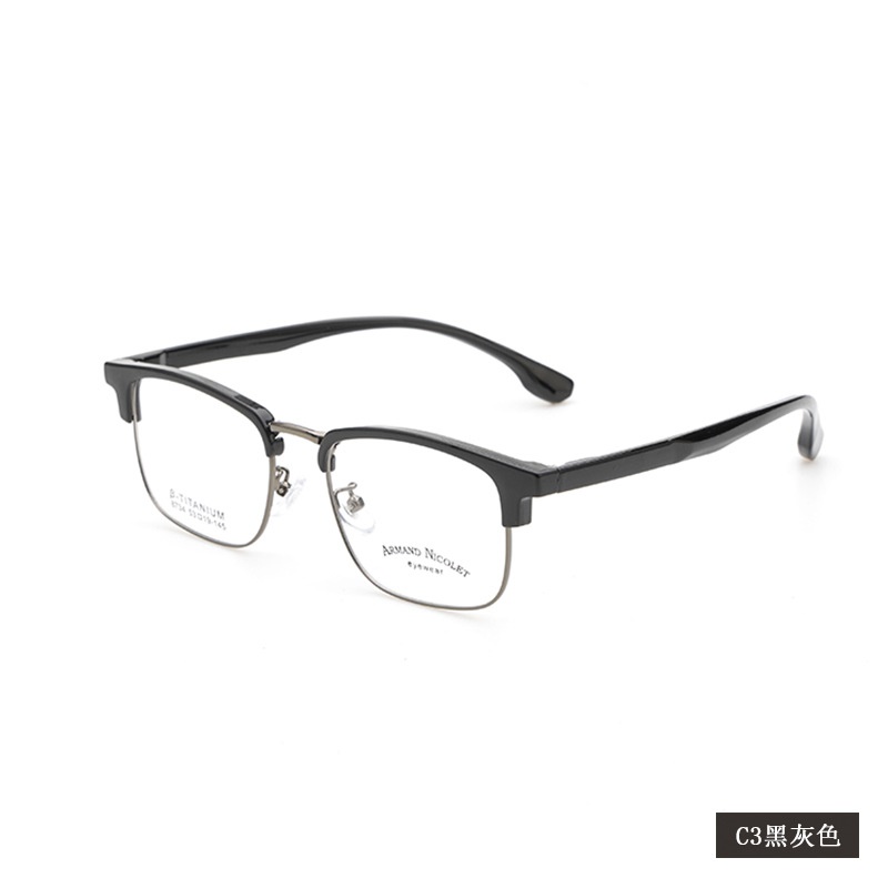 男士眉毛眼镜框架 时尚抖音同款8734TR90眉线小号黑框复古架批发