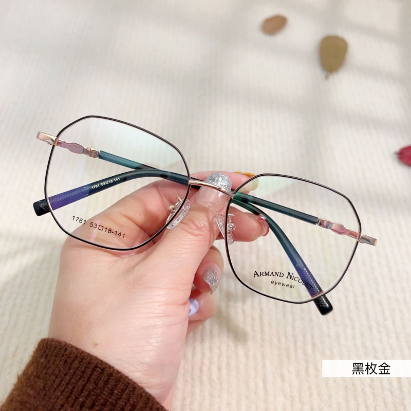 新品多边形眼镜架小红书种草文艺眼睛框 1761金属平光 复古眼镜框