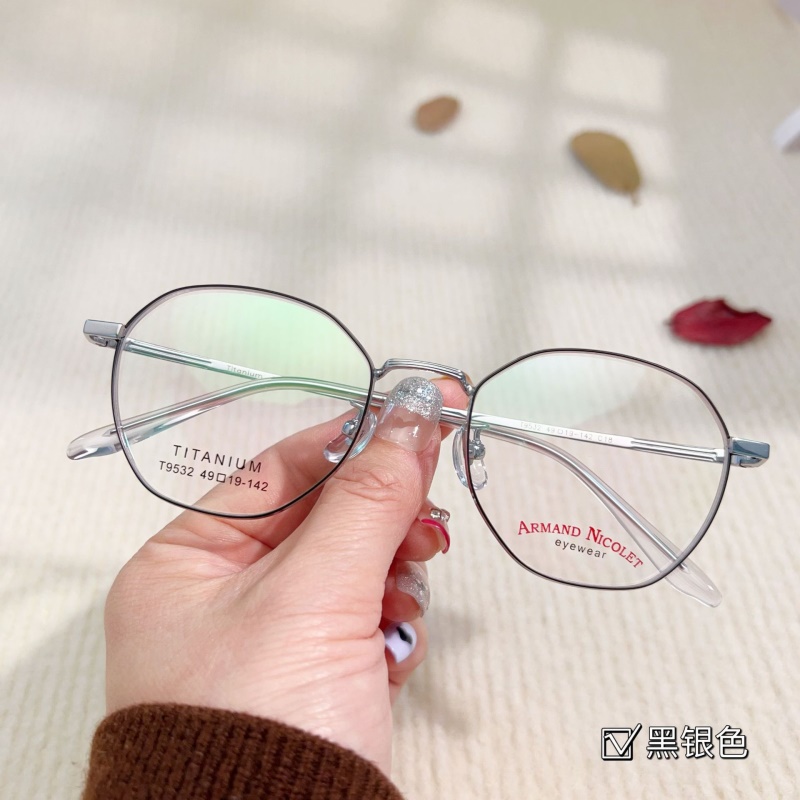 素颜超轻眼镜框男9532加宽小框高度近视眼镜框女多边形钛架镜框
