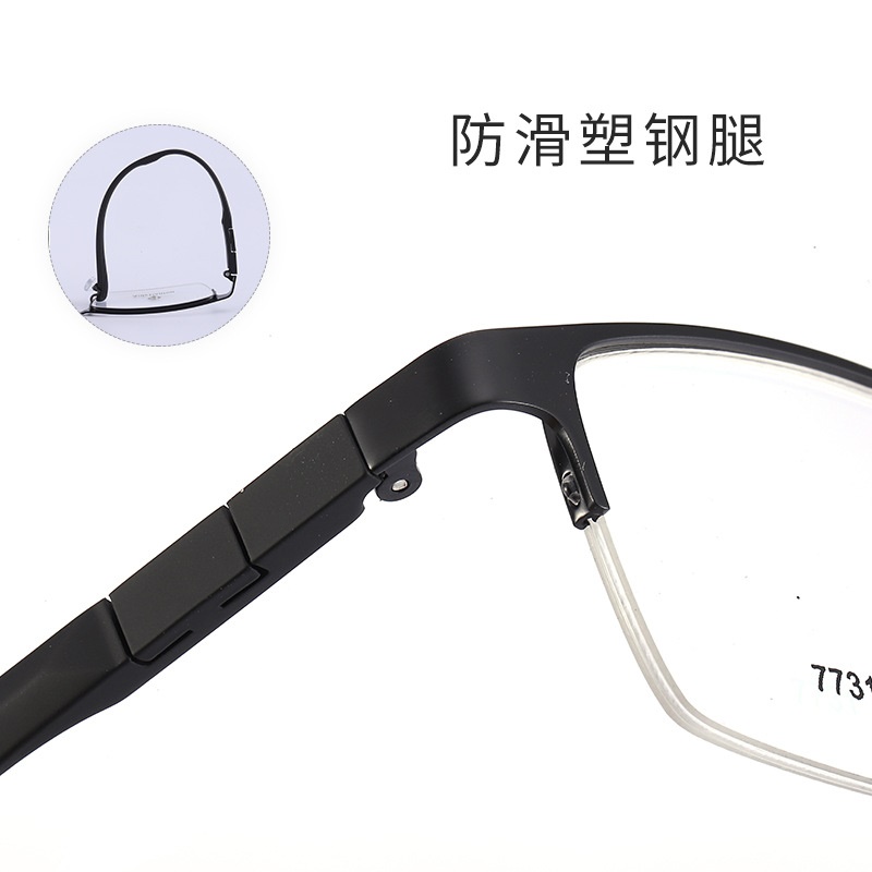 眉毛眼镜架跨境批发7731量大优惠男士金属休闲半框架 光学眼镜架