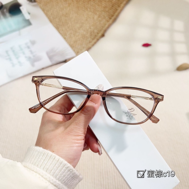 新款TR90小红书种草同款猫眼眼镜男可配度数镜框极窄素颜平光镜女