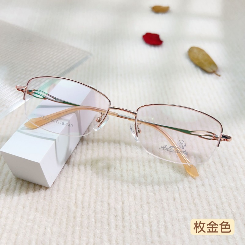 时尚新款近视眼镜框7828丹阳半框双色减龄商务女士工厂批发镜架
