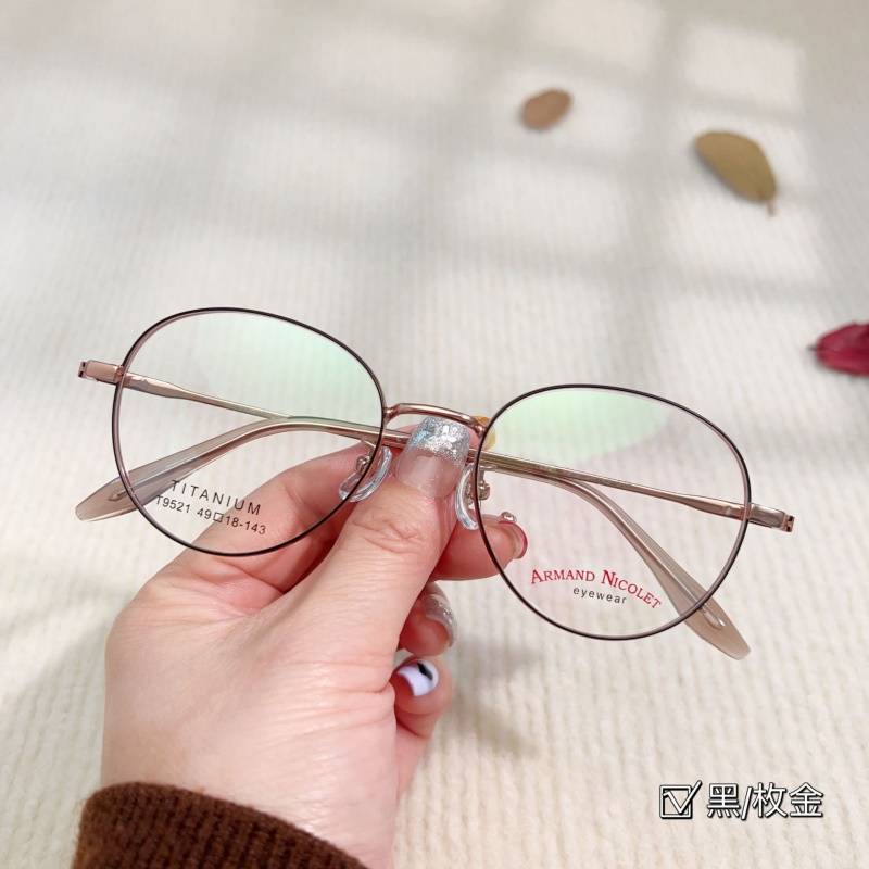 复古多边形小镜框9521立体宽边丝丹阳可配眼镜高度近视纯钛镜框