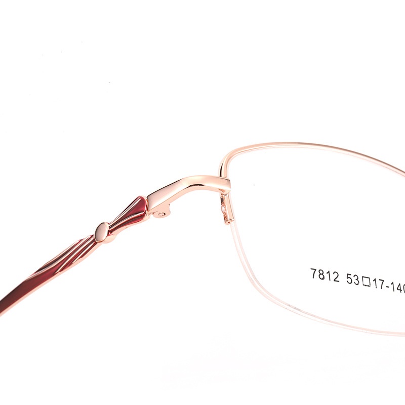 时尚双色新款近视眼镜框7812丹阳厂家批发半框商务女士金属镜架