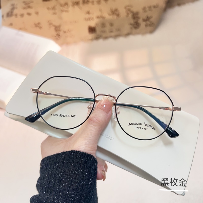 金属复古多边形眼镜男1765网红同款素颜框架女友顺眼镜工厂批发
